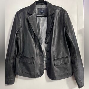 Sonoma Women's Black Leather Blazer